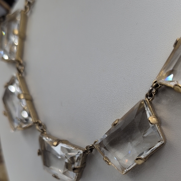 J. Crew Gold and Clear Ice Cube Statement Necklace - Picture 2 of 6